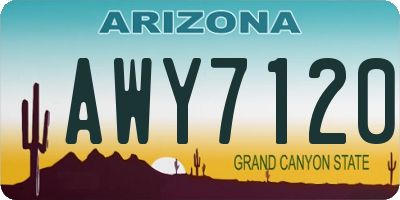 AZ license plate AWY7120