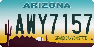 AZ license plate AWY7157