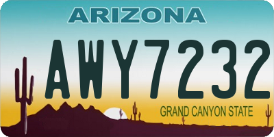 AZ license plate AWY7232