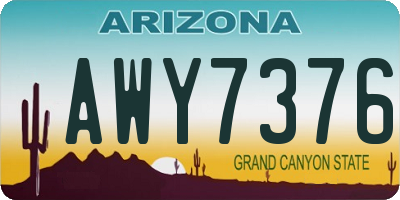AZ license plate AWY7376