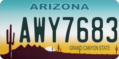AZ license plate AWY7683