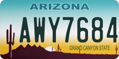 AZ license plate AWY7684