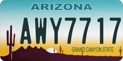 AZ license plate AWY7717