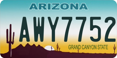 AZ license plate AWY7752