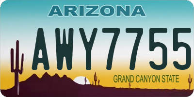 AZ license plate AWY7755