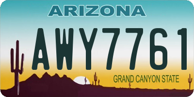 AZ license plate AWY7761