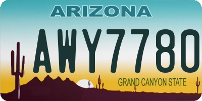 AZ license plate AWY7780