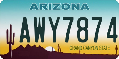AZ license plate AWY7874