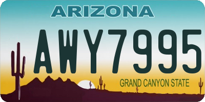 AZ license plate AWY7995