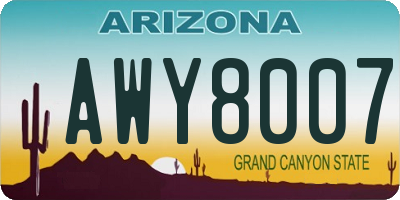 AZ license plate AWY8007