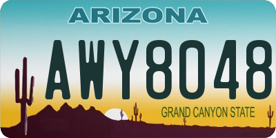 AZ license plate AWY8048