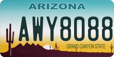 AZ license plate AWY8088