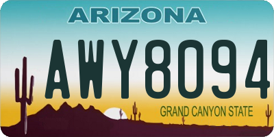 AZ license plate AWY8094