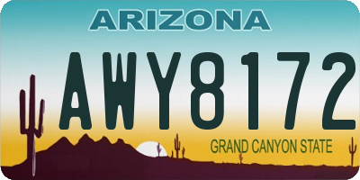 AZ license plate AWY8172