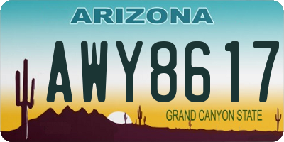 AZ license plate AWY8617