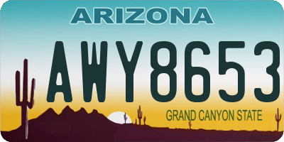 AZ license plate AWY8653