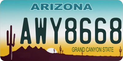 AZ license plate AWY8668
