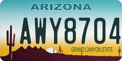 AZ license plate AWY8704