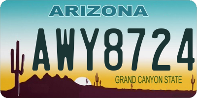 AZ license plate AWY8724