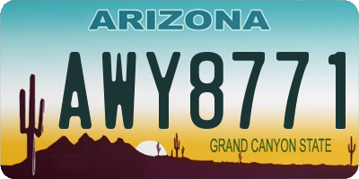 AZ license plate AWY8771