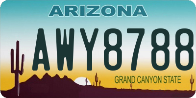AZ license plate AWY8788
