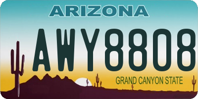 AZ license plate AWY8808