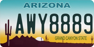 AZ license plate AWY8889