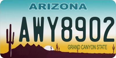 AZ license plate AWY8902