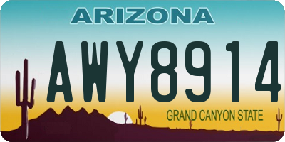 AZ license plate AWY8914