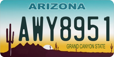 AZ license plate AWY8951