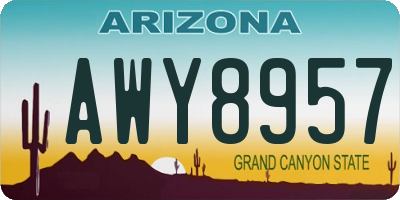 AZ license plate AWY8957