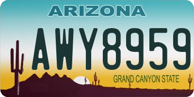 AZ license plate AWY8959