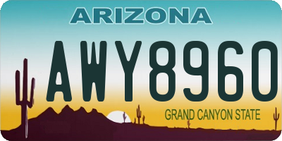 AZ license plate AWY8960
