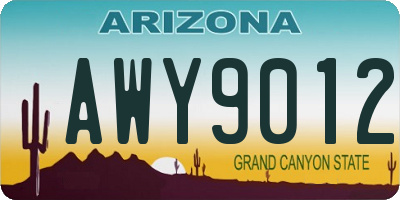 AZ license plate AWY9012