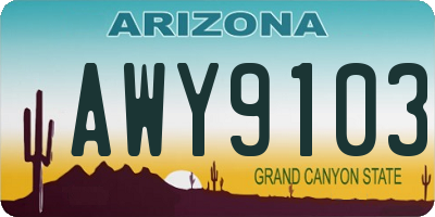 AZ license plate AWY9103