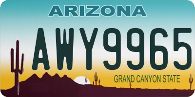 AZ license plate AWY9965
