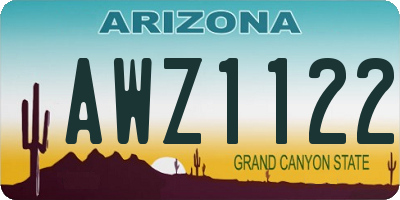 AZ license plate AWZ1122