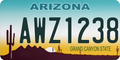 AZ license plate AWZ1238