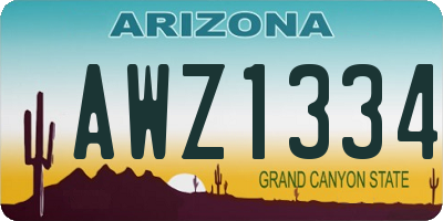 AZ license plate AWZ1334