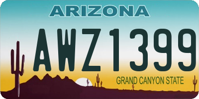 AZ license plate AWZ1399