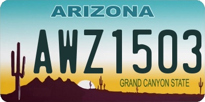 AZ license plate AWZ1503