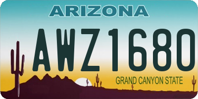 AZ license plate AWZ1680