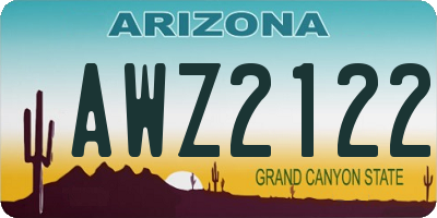 AZ license plate AWZ2122