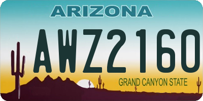 AZ license plate AWZ2160