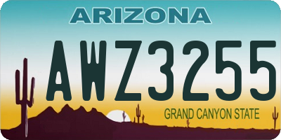 AZ license plate AWZ3255