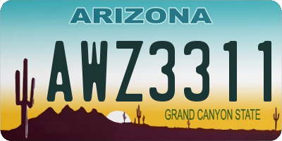 AZ license plate AWZ3311