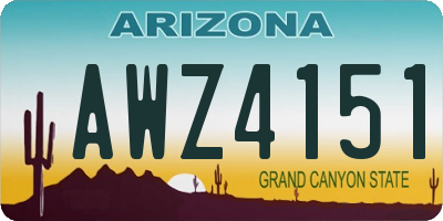 AZ license plate AWZ4151
