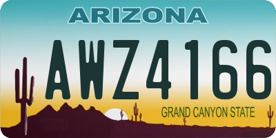 AZ license plate AWZ4166