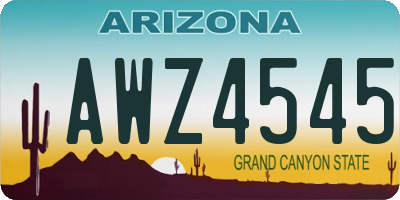 AZ license plate AWZ4545