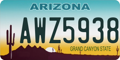 AZ license plate AWZ5938